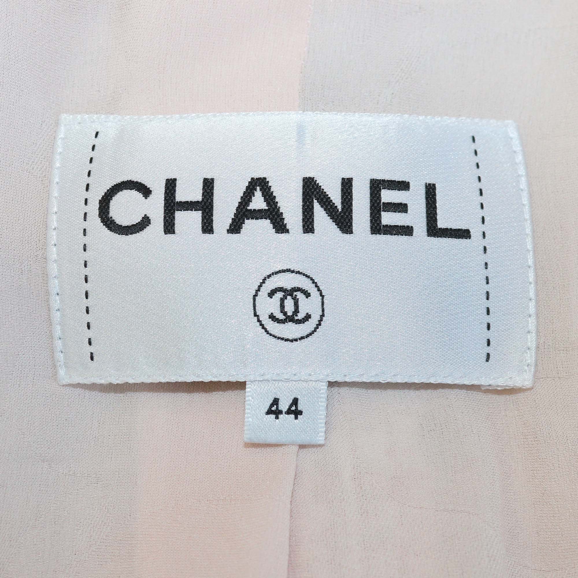Chanel Pink Tweed Single Breasted Blazer