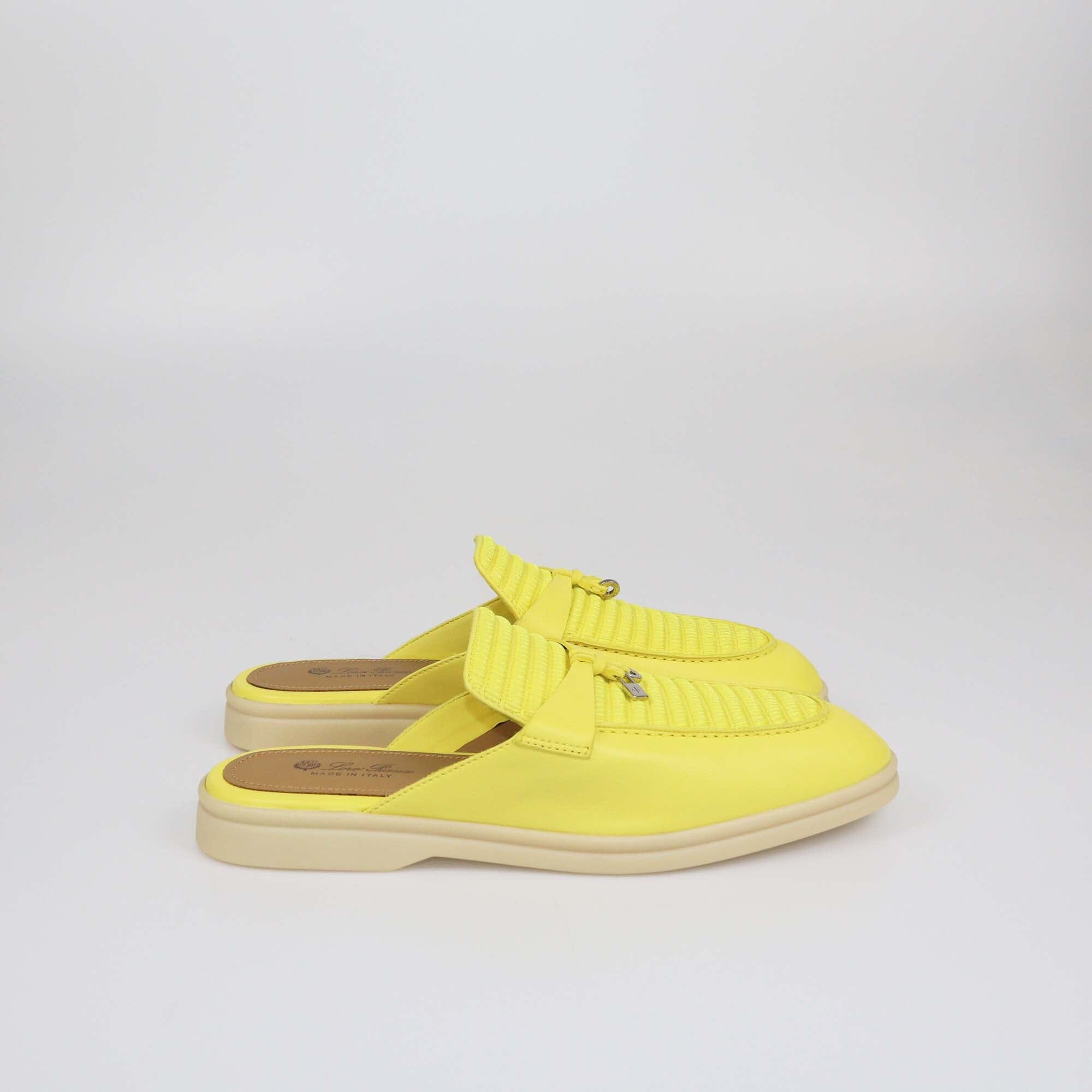 Loro Piana Yellow Summer Charms Walk Babouche Loafers Womens Loro Piana 