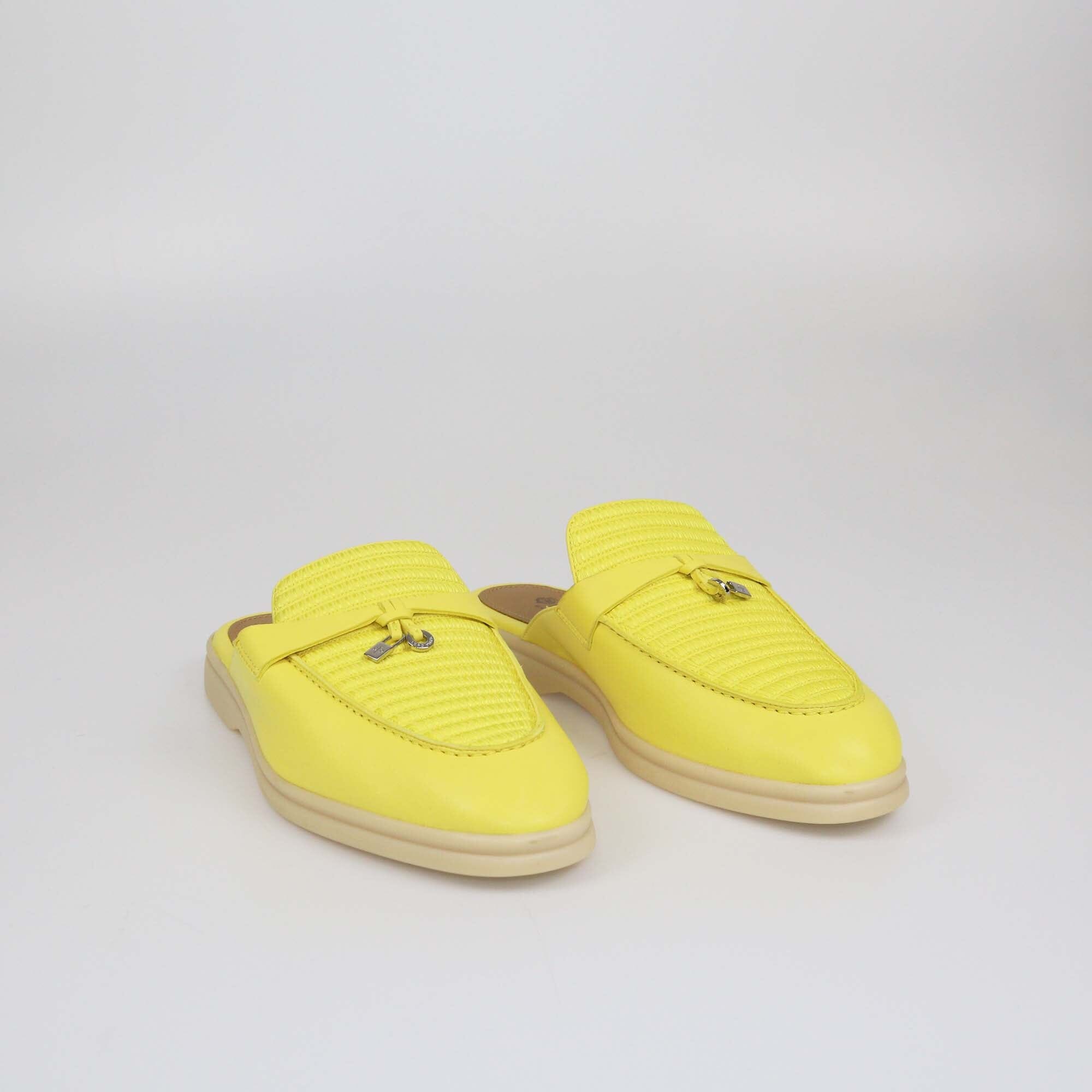 Loro Piana Yellow Summer Charms Walk Babouche Loafers Womens Loro Piana 