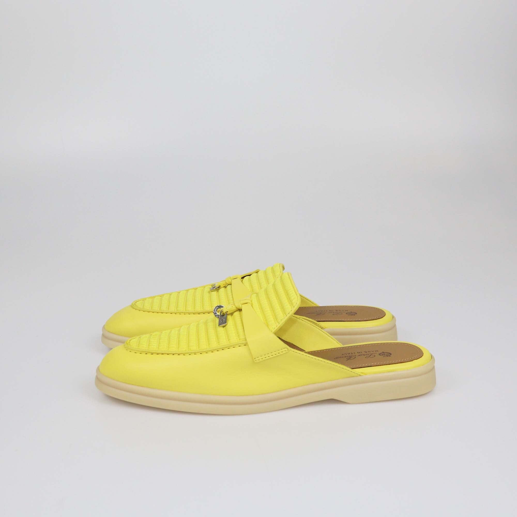 Loro Piana Yellow Summer Charms Walk Babouche Loafers Womens Loro Piana 