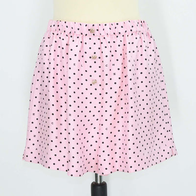 Chanel Pink Silk Polka Dot Mini Short