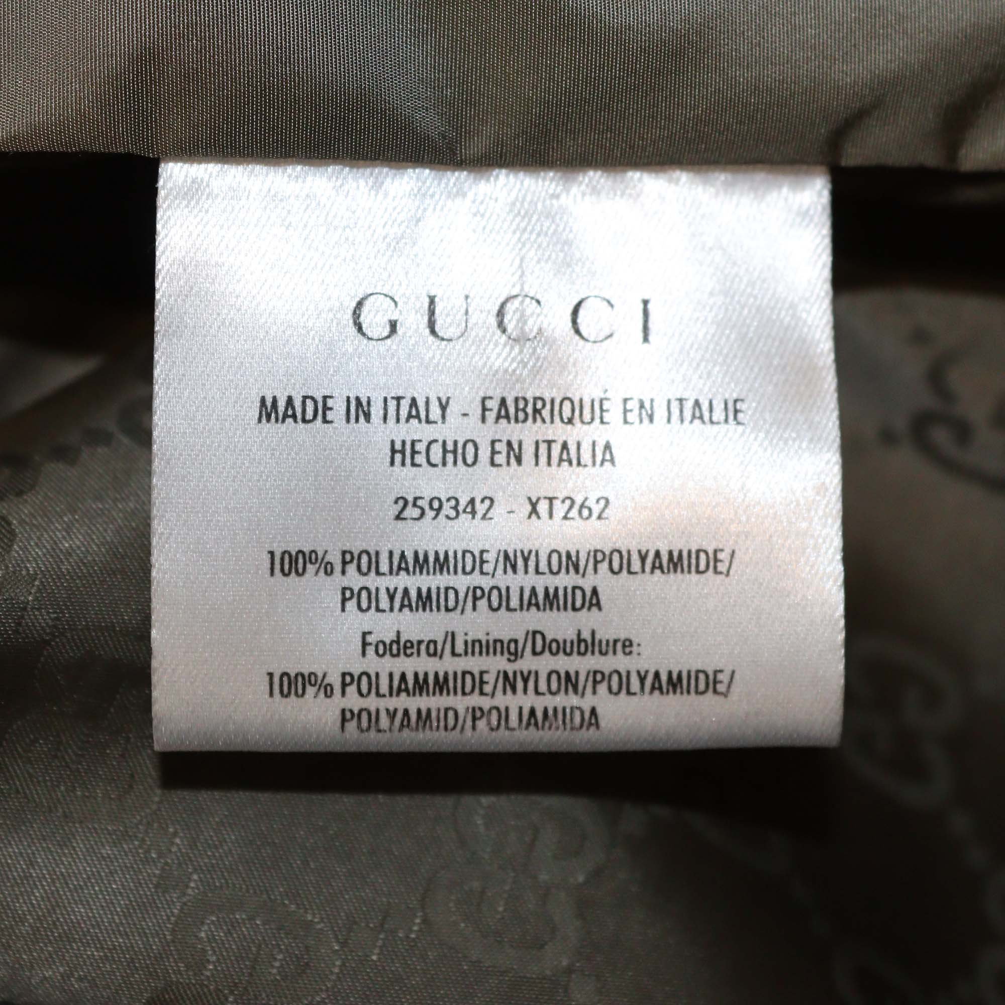 Gucci Army Green GG Nylon Jacquard Zip Hoodie Jacket