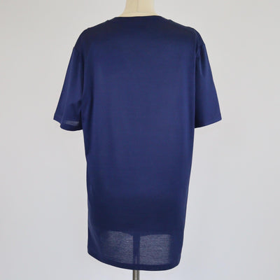 Lanvin Navy Blue Patch Embroidered T-Shirt Mens Lanvin 