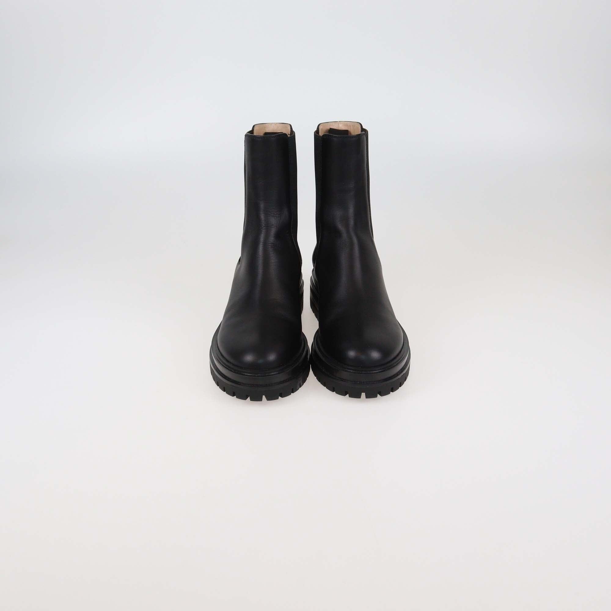 Gianvito Rossi Black Leather Chelsea Ankle Boots Womens Gianvito Rossi 