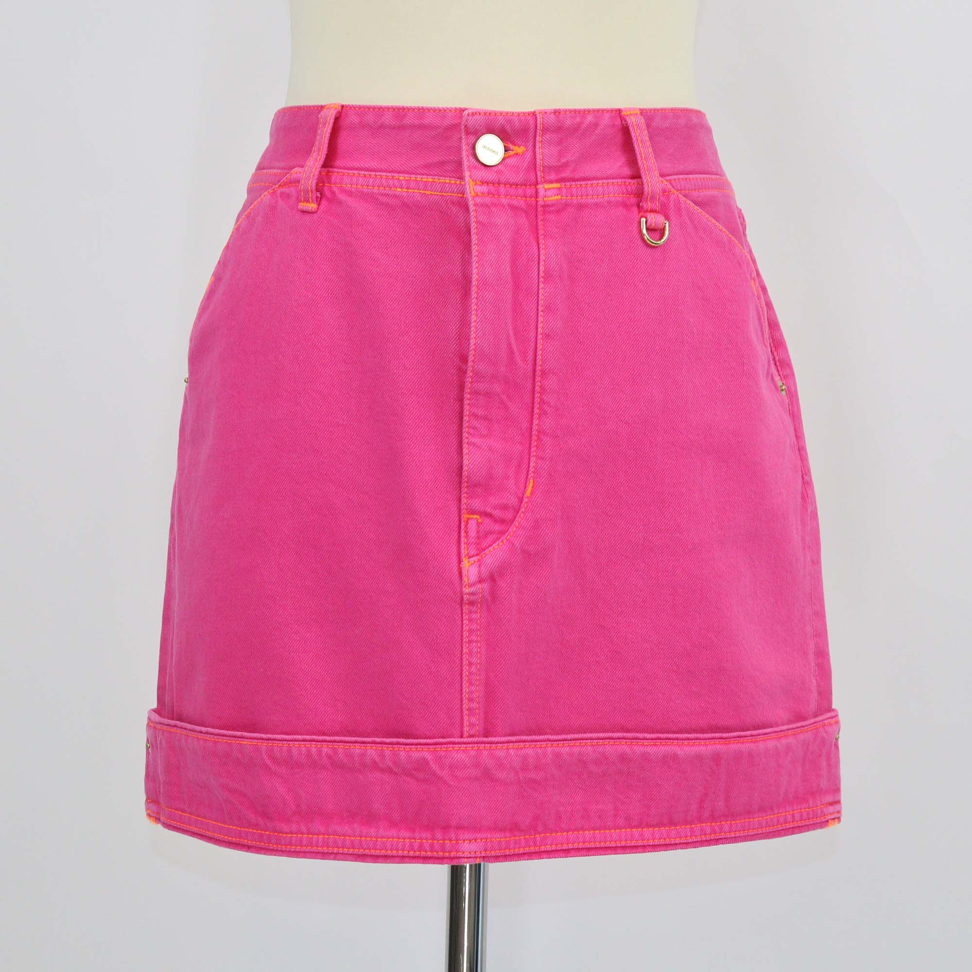 Jacquemus Pink Denim Le Splash Mini Skirt