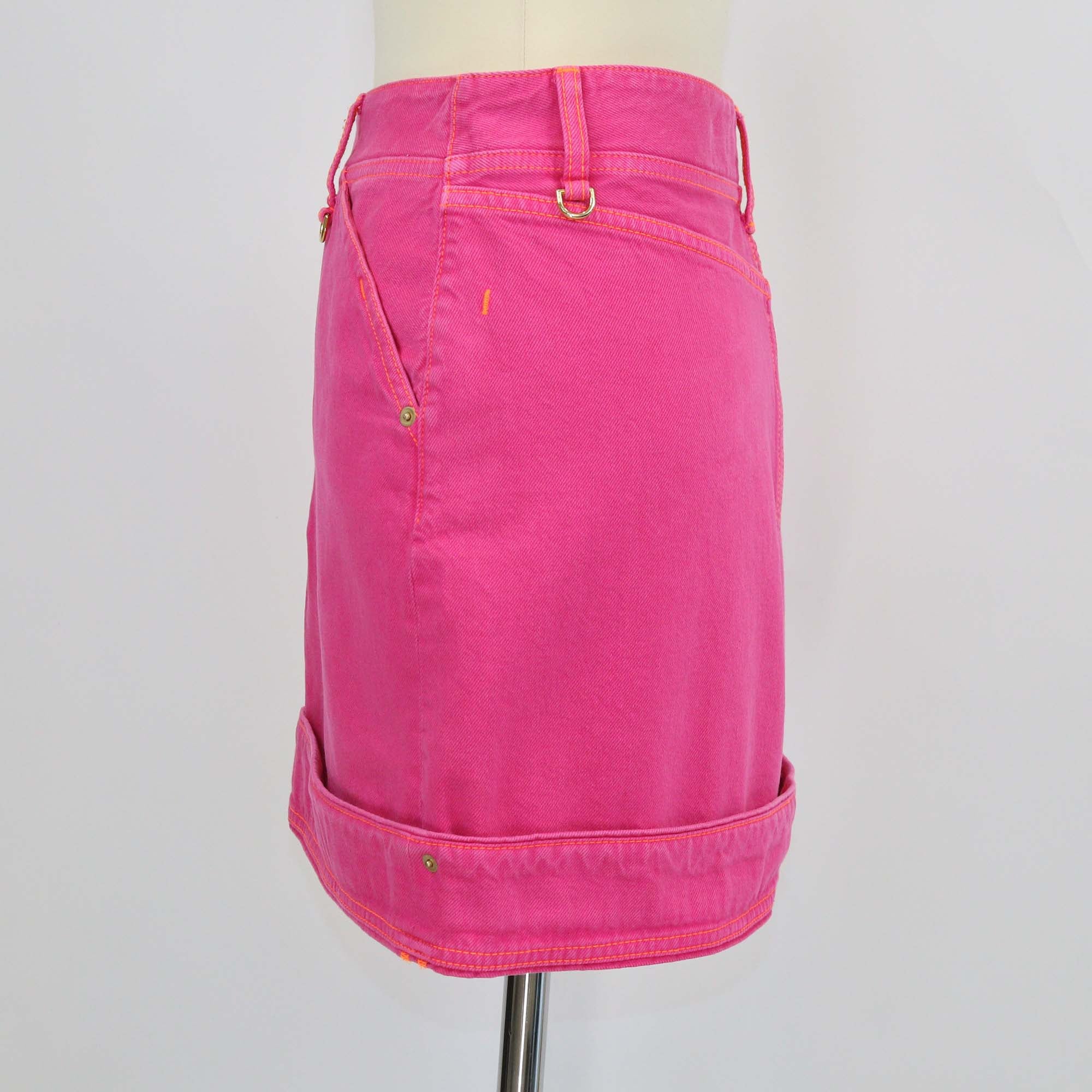 Jacquemus Pink Denim Le Splash Mini Skirt