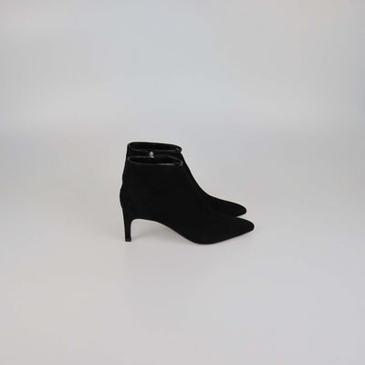 Hermes Black Suede Pointed Toe Booties