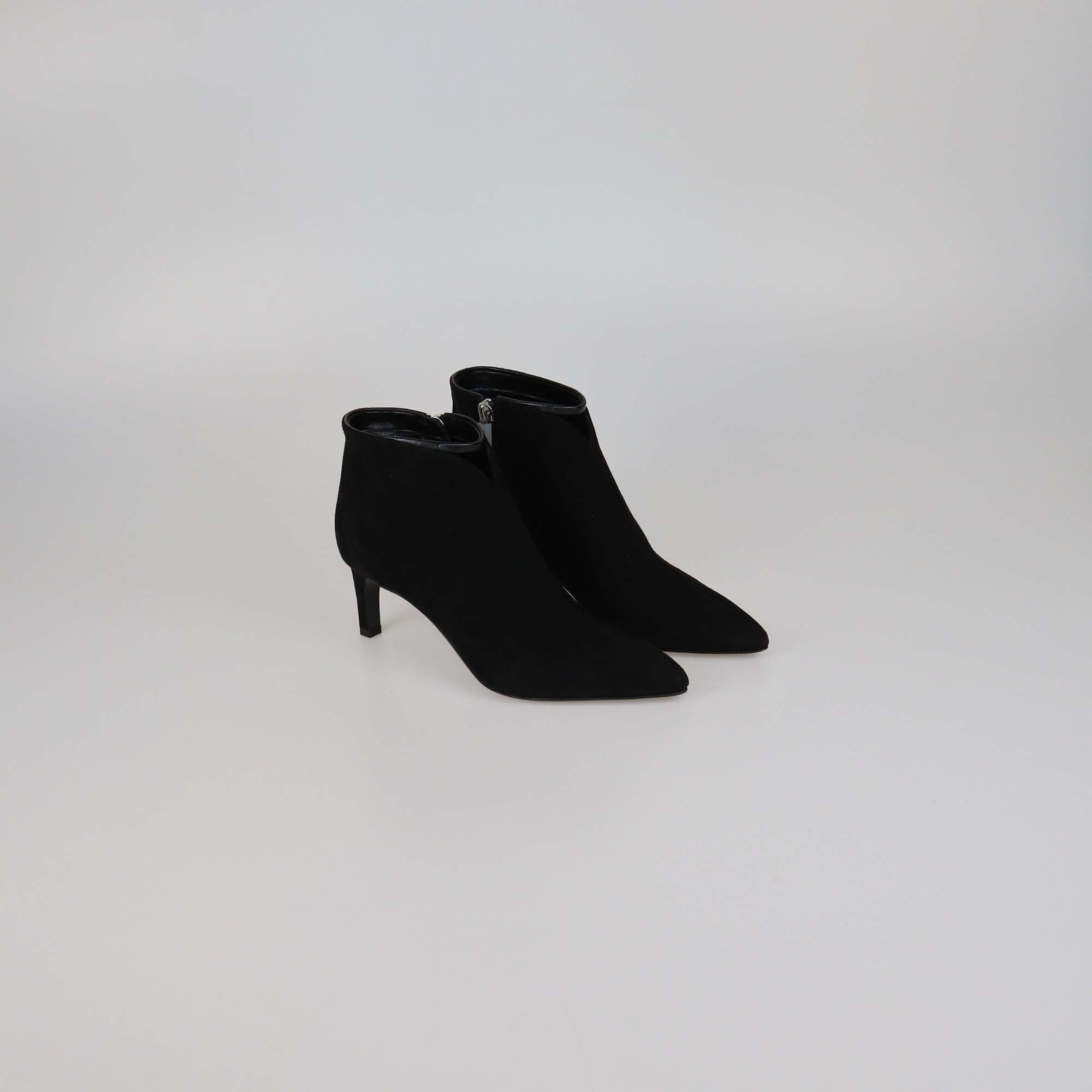 Hermes Black Suede Pointed Toe Booties