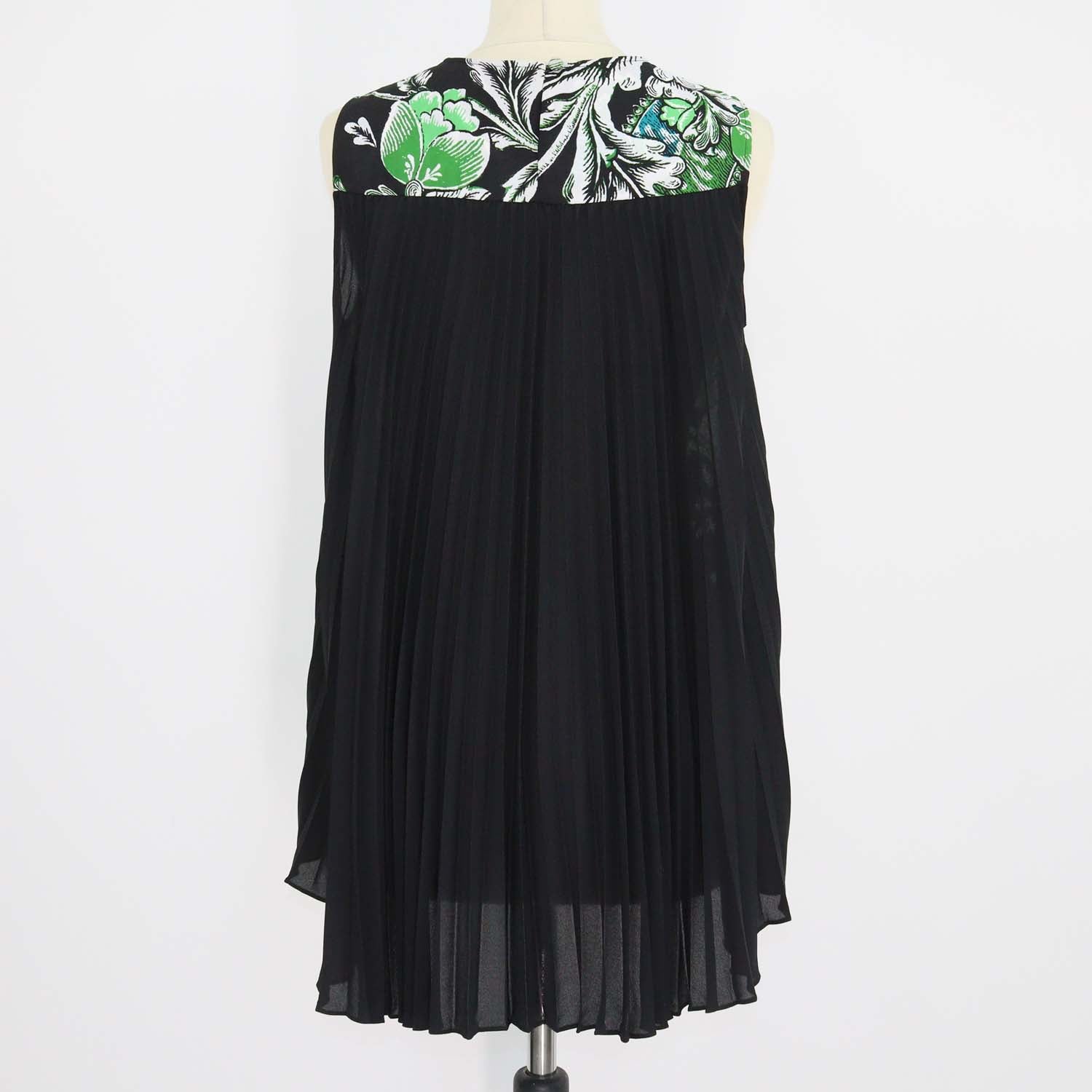 Diane Von Furstenberg Black Multicolor Floral Print Crepe Silvie Sleeveless Blouse
