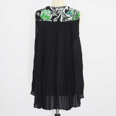 Diane Von Furstenberg Black Multicolor Floral Print Crepe Silvie Sleeveless Blouse