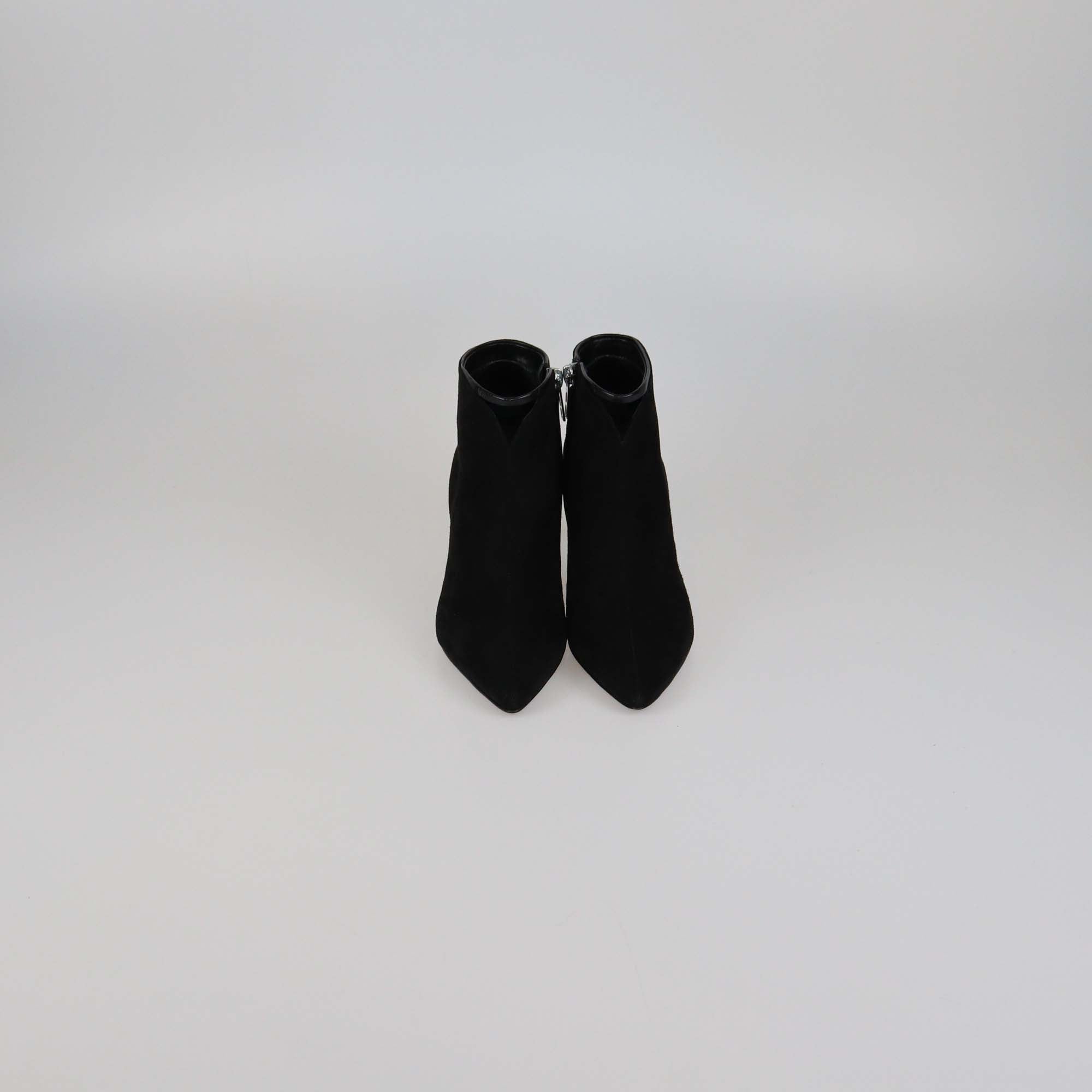 Hermes Black Suede Pointed Toe Booties