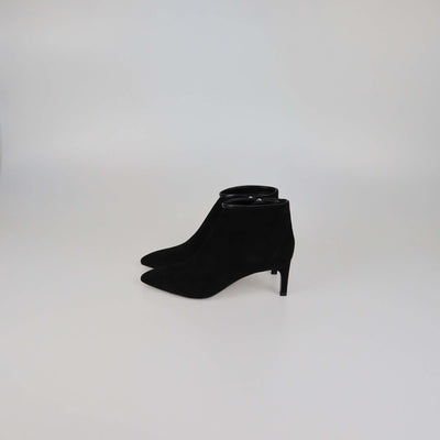 Hermes Black Suede Pointed Toe Booties