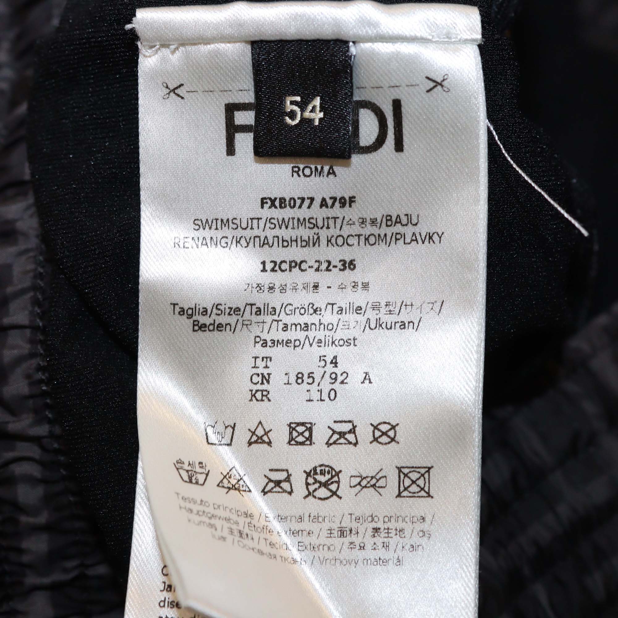 Fendi Black/Grey FF Print Nylon Swim Short
