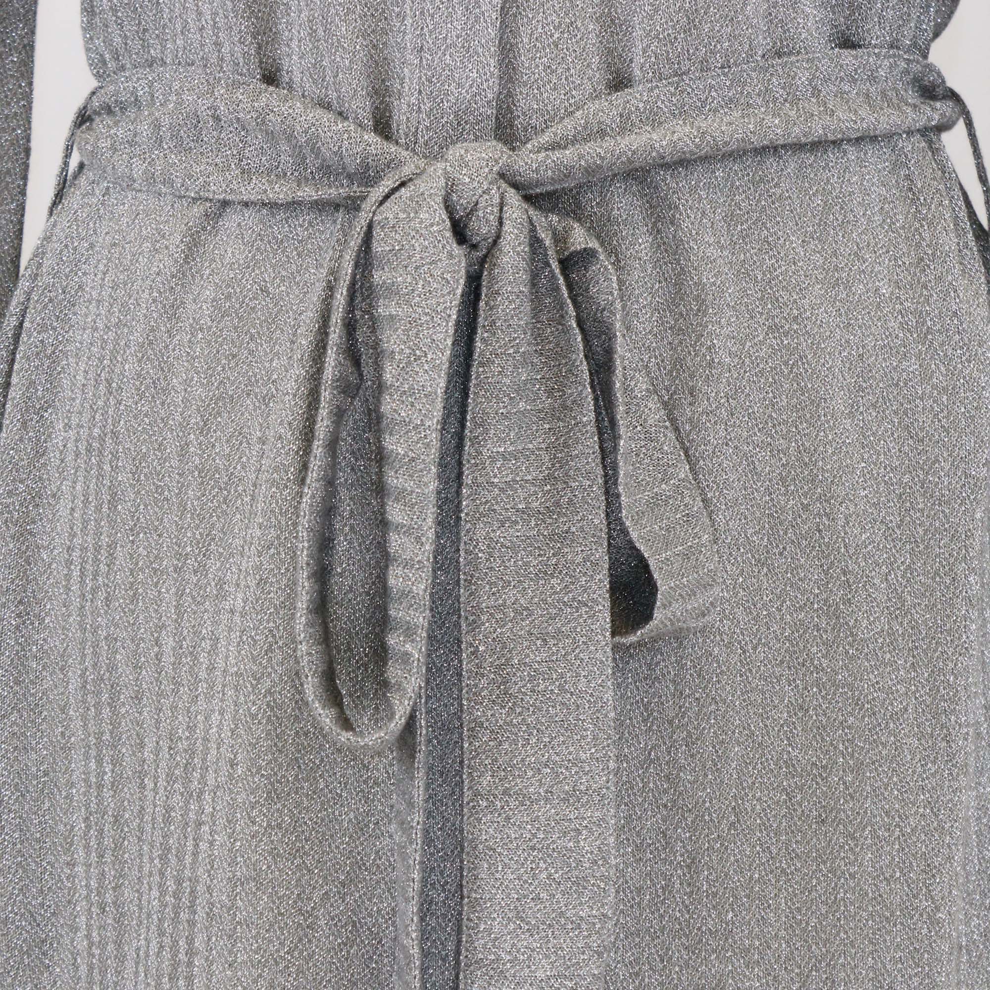 Missoni Metallic Grey Cotton Essentials Raschel Lame Dress