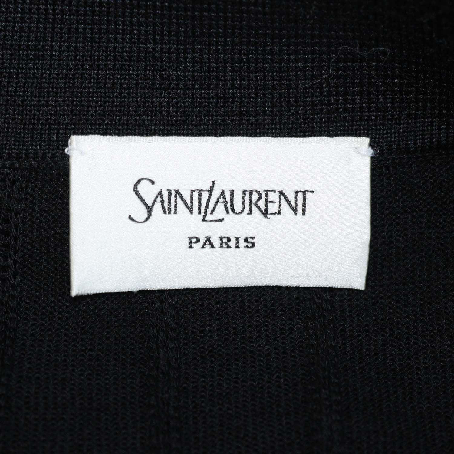 Saint Laurent Black Wool Knit Long Sleeve Polo Shirt