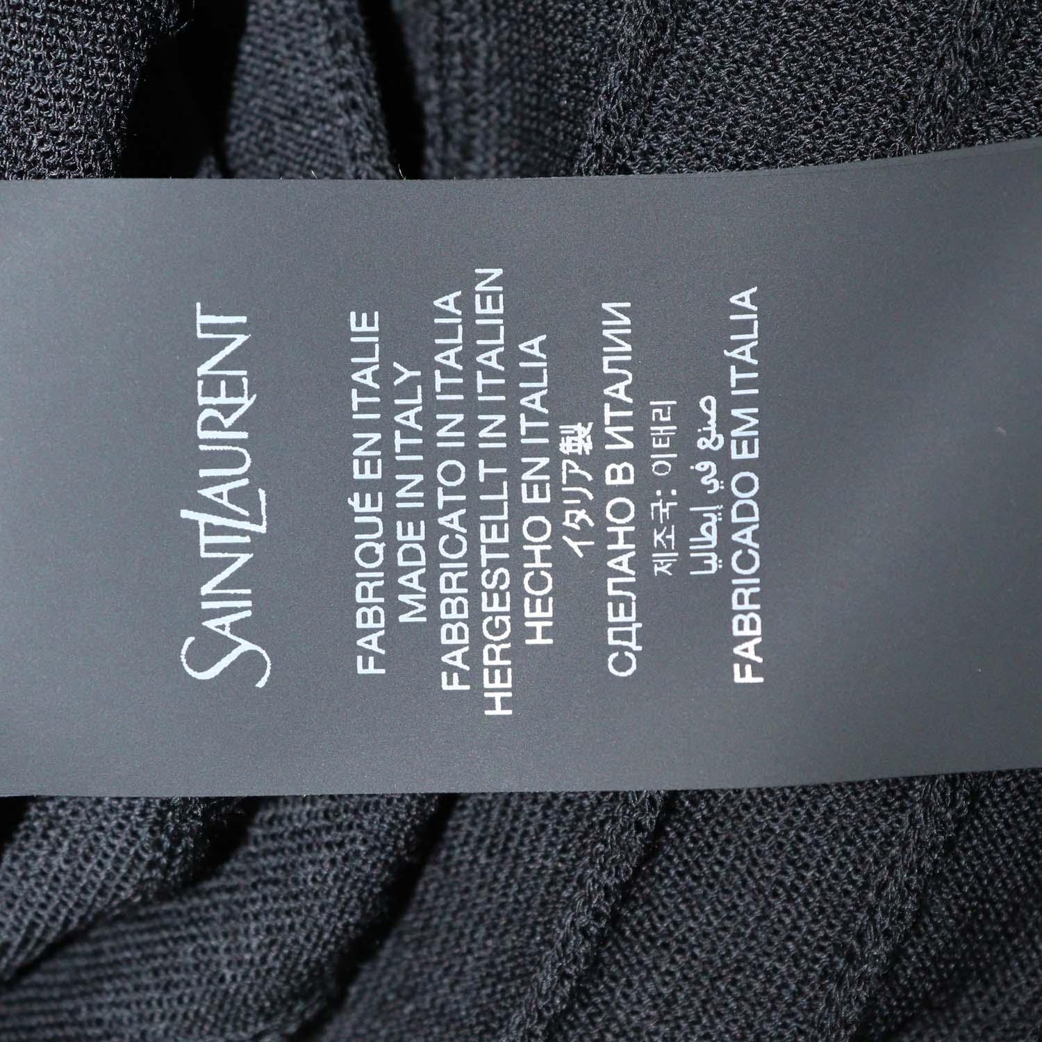 Saint Laurent Black Wool Knit Long Sleeve Polo Shirt