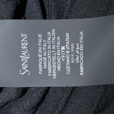 Saint Laurent Black Wool Knit Long Sleeve Polo Shirt