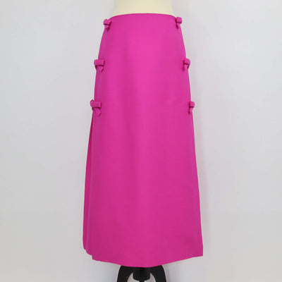 Valentino Fuchsia Wool & Silk Crepe Couture Bow Maxi Skirt
