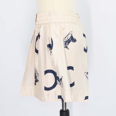 Celine Tricolor Silk Carriage Print Pyjama Short