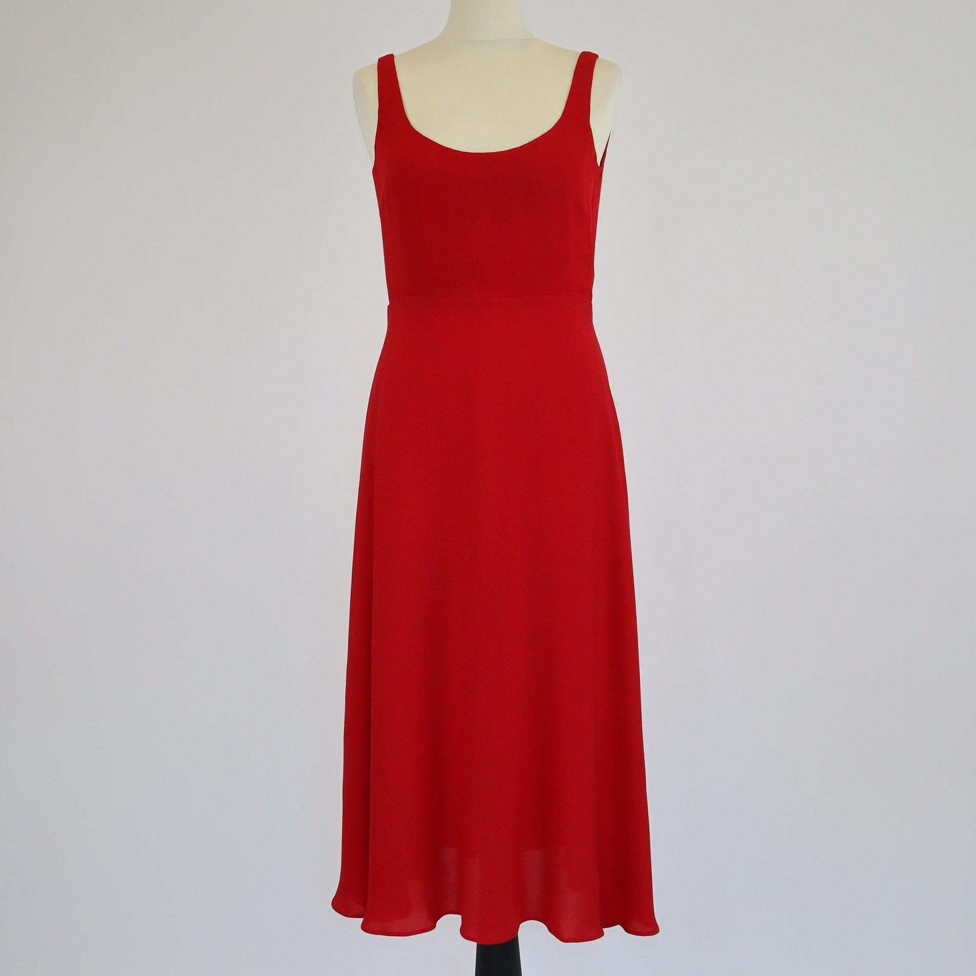 Valentino Red Sleevless Midi Dress & Poncho Set Womens Valentino 