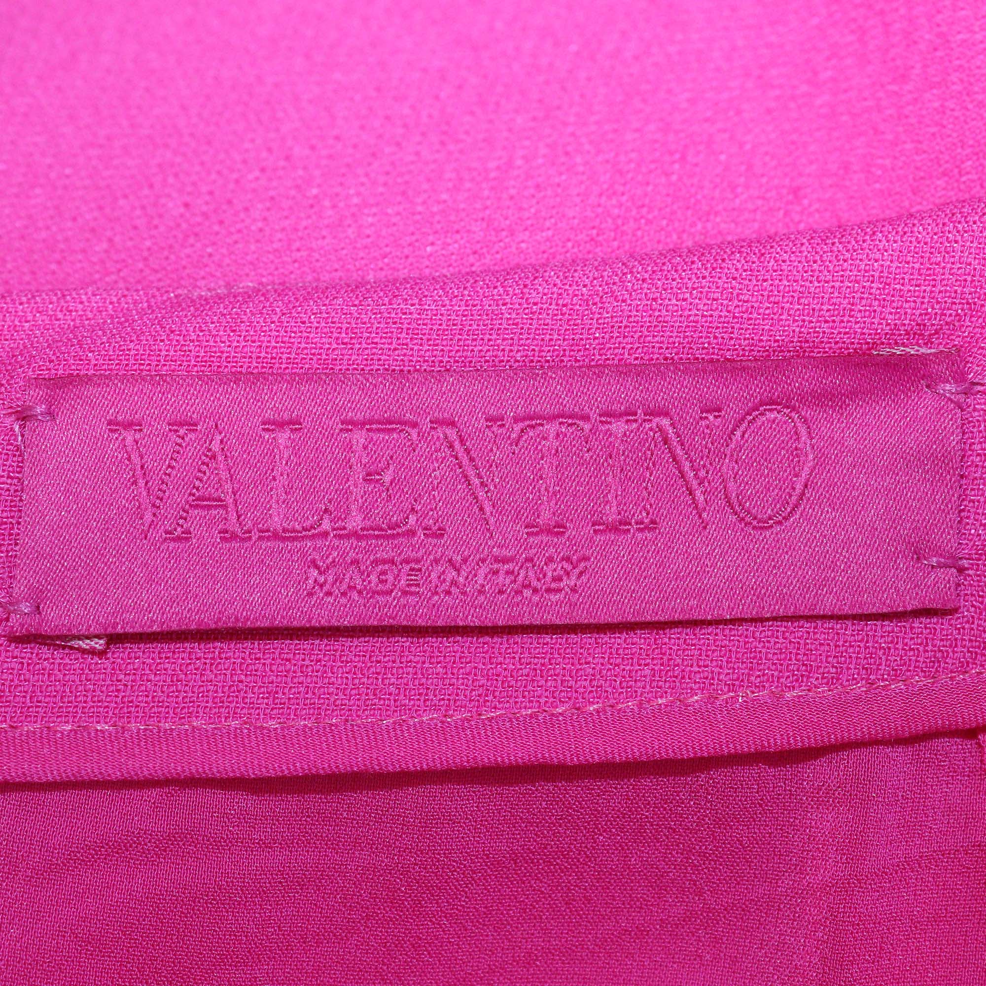 Valentino Fuchsia Wool & Silk Crepe Couture Bow Maxi Skirt