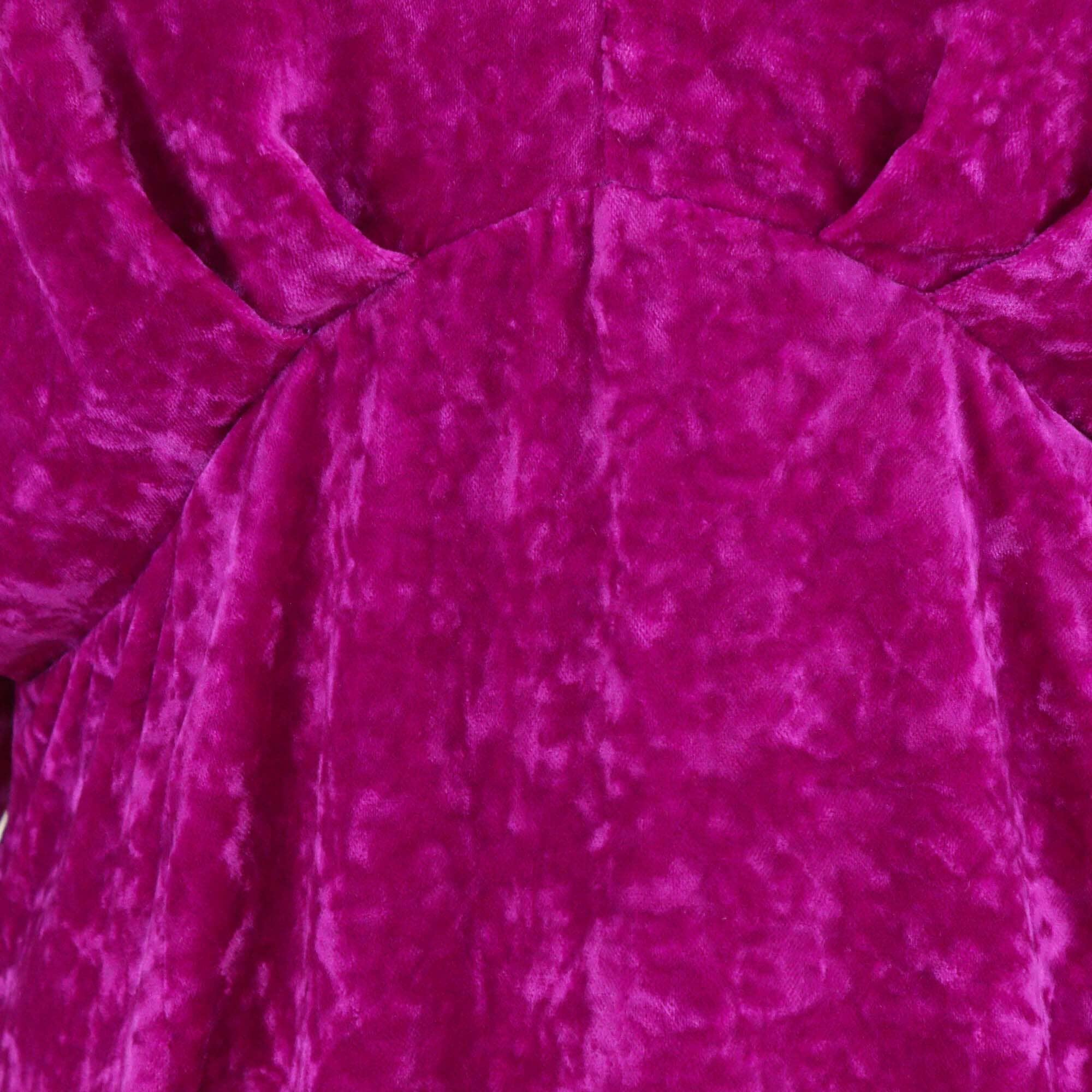 Sandro Magenta Crushed Velvet V-Neck Short Dress Womens Sandro 
