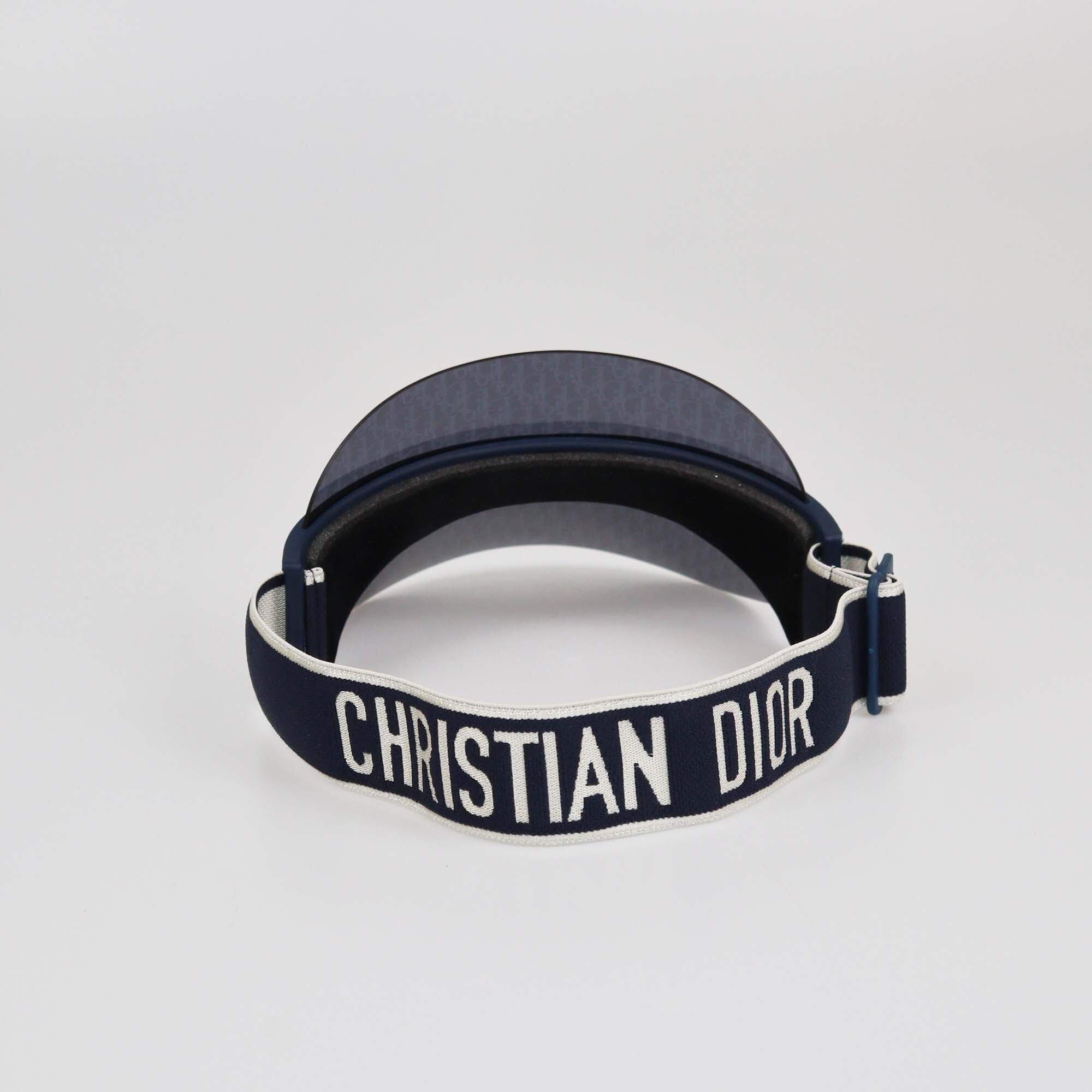 Christian Dior Navy Blue Oblique DiorClub 1VU Visor Womens Christian Dior 