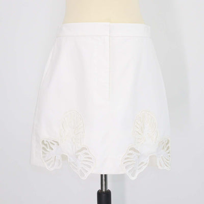 Acler White Cotton Blairhall Mini Skirt