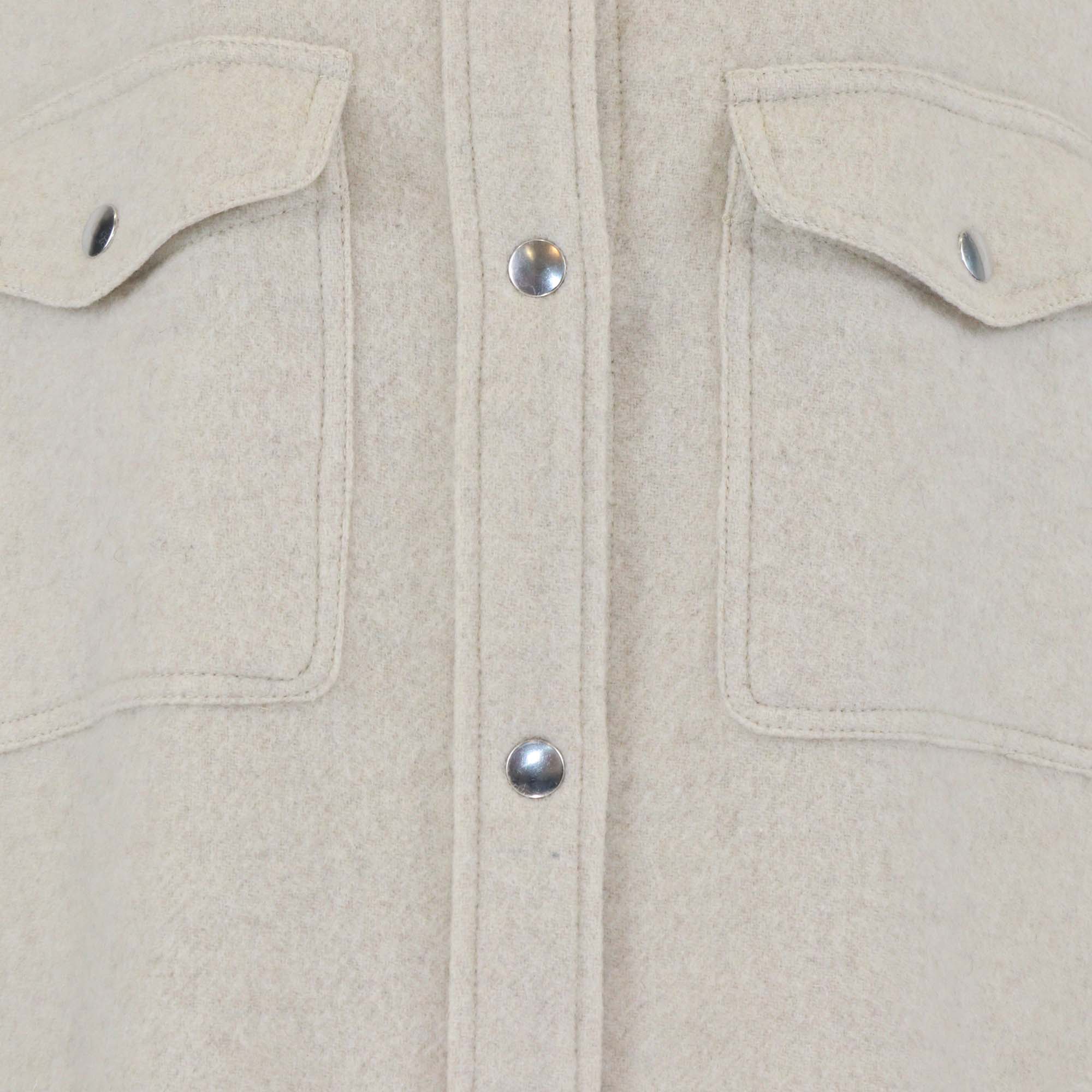 Etoile Isabel Marant Beige Wool Button Front Long Coat