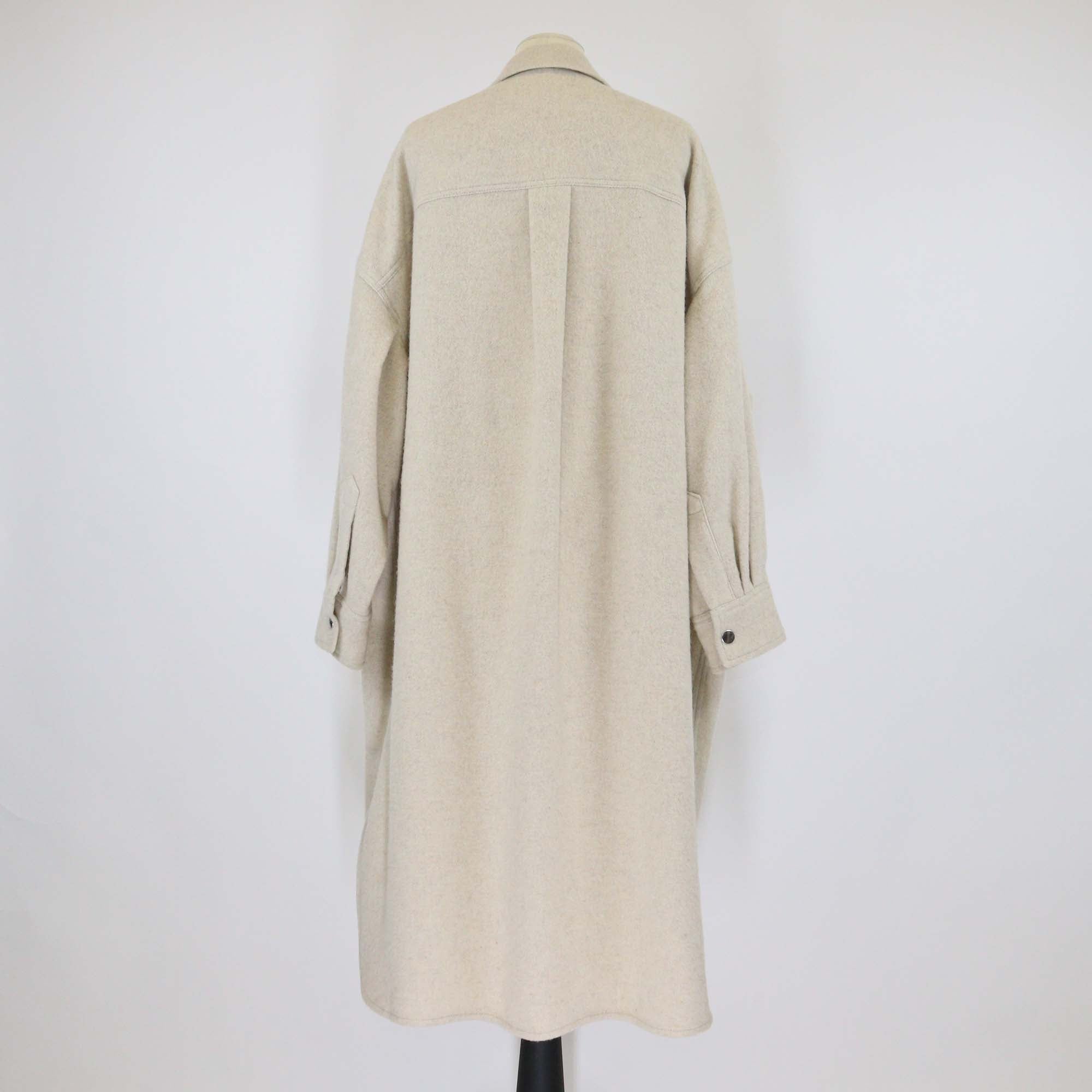 Etoile Isabel Marant Beige Wool Button Front Long Coat