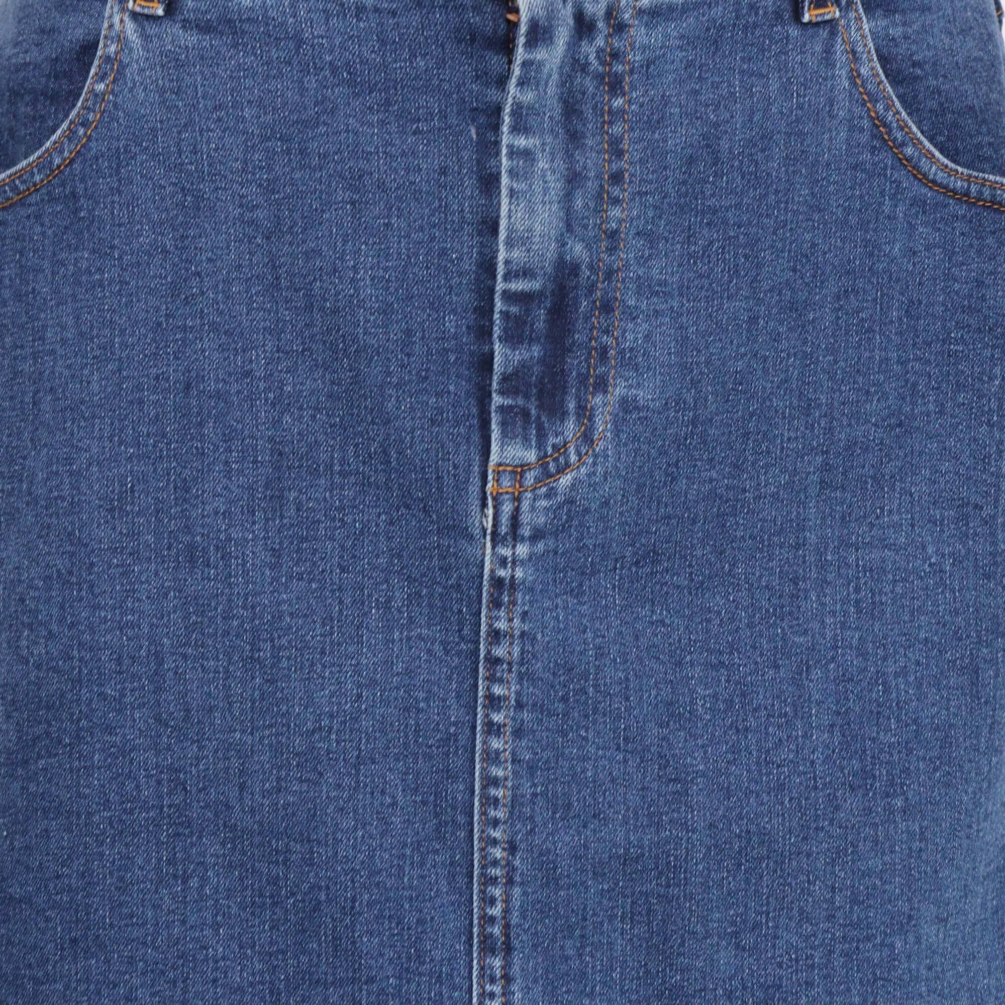 See by Chloe Blue Deep Denim Front Pocket Midi Skirt Womens See by Chloe 