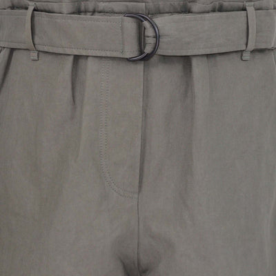 Brunello Cucinelli Grey Blend Cotton Cargo Belted Short