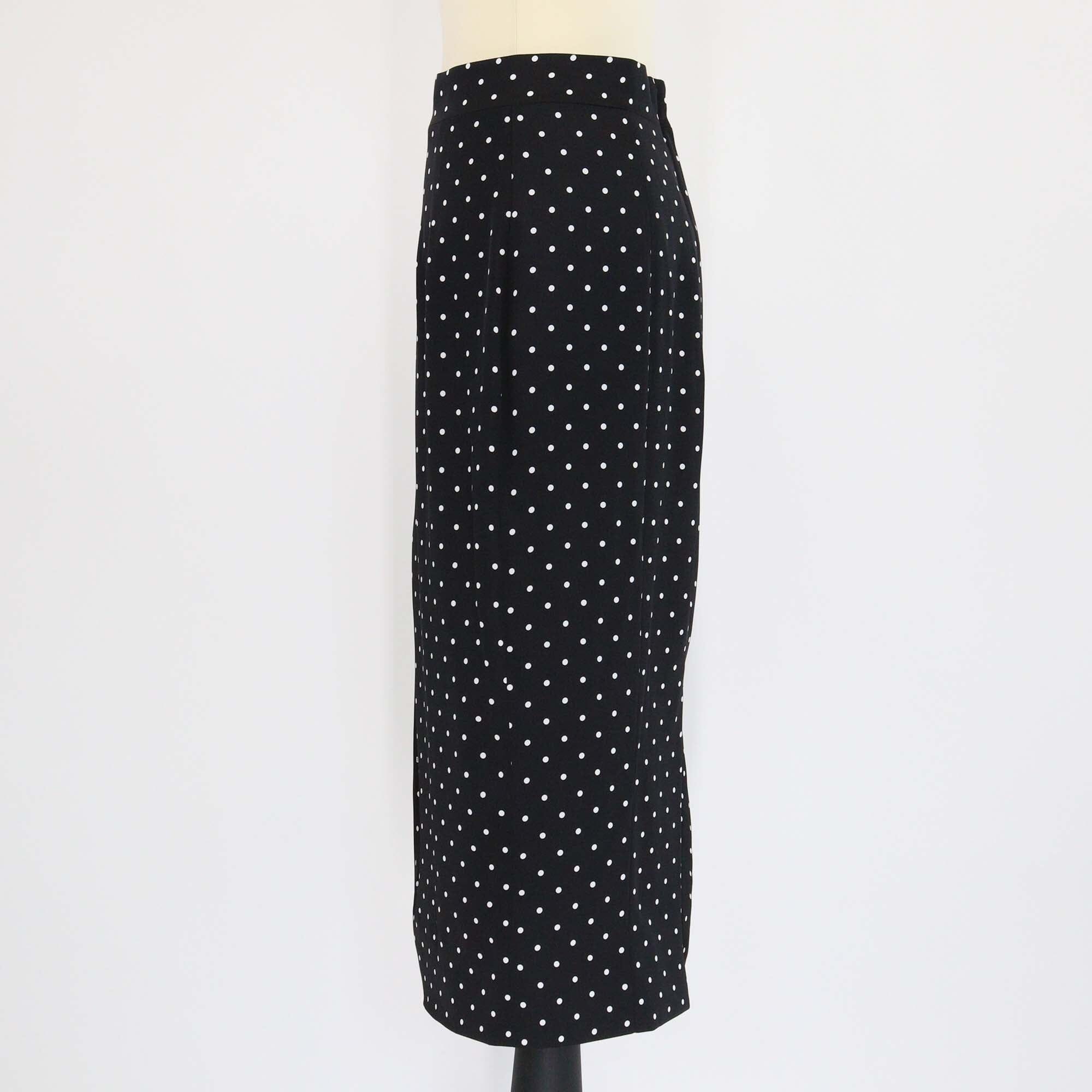Dolce & Gabbana Black/White Blended Silk Polka Dot Midi Dress Womens Dolce & Gabbana 