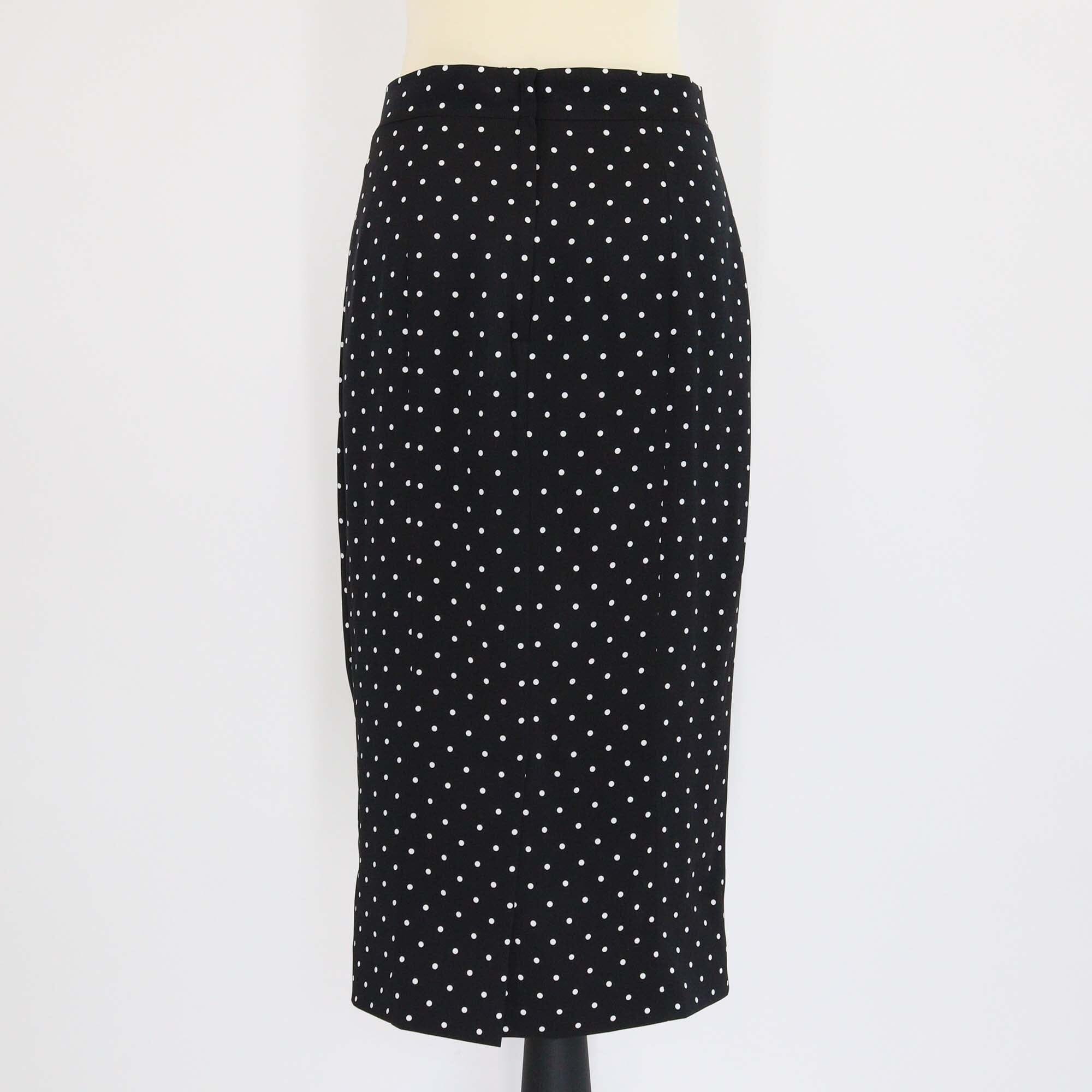 Dolce & Gabbana Black/White Blended Silk Polka Dot Midi Dress Womens Dolce & Gabbana 