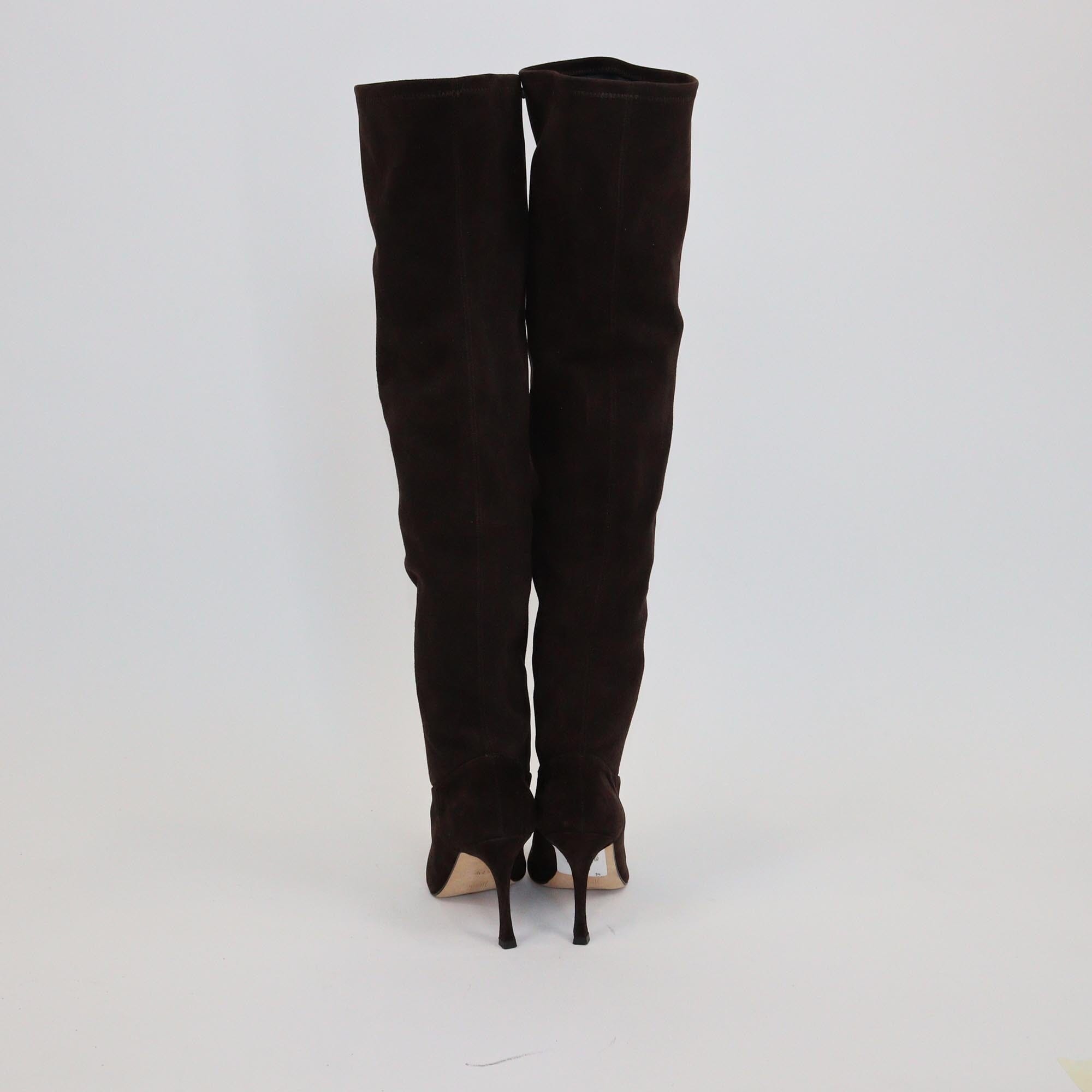 Vanessa Noel Dark Brown Pointed Toe Over The Knee Boots Womens Vanessa Noel 