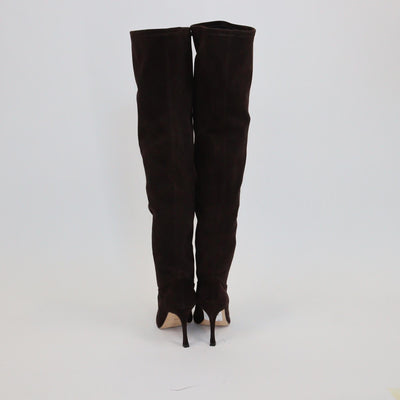 Vanessa Noel Dark Brown Pointed Toe Over The Knee Boots Womens Vanessa Noel 