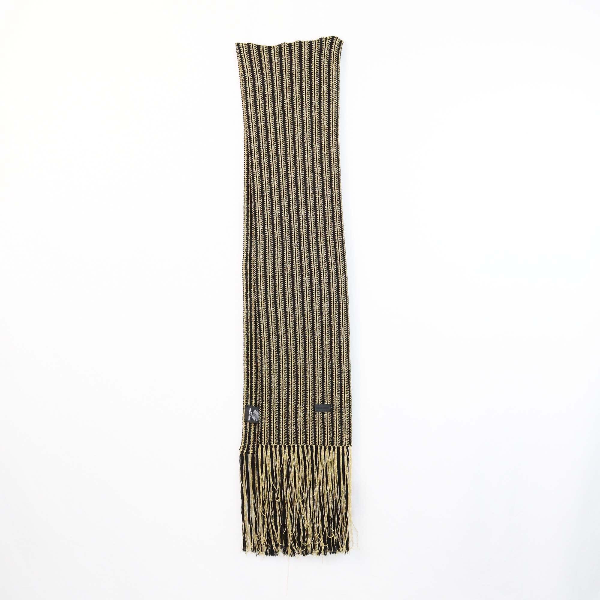 Saint Laurent Gold/Black Rectangle Fringe Shawl Womens Saint Laurent 