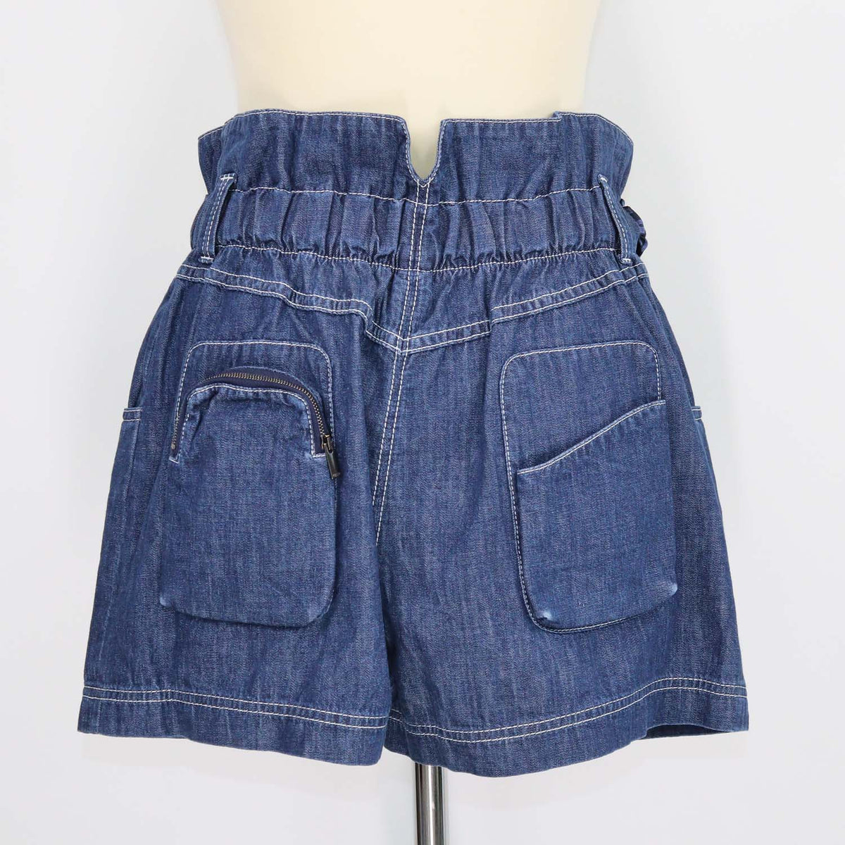 Fendi Dark Blue Light Denim FF Belt Short
