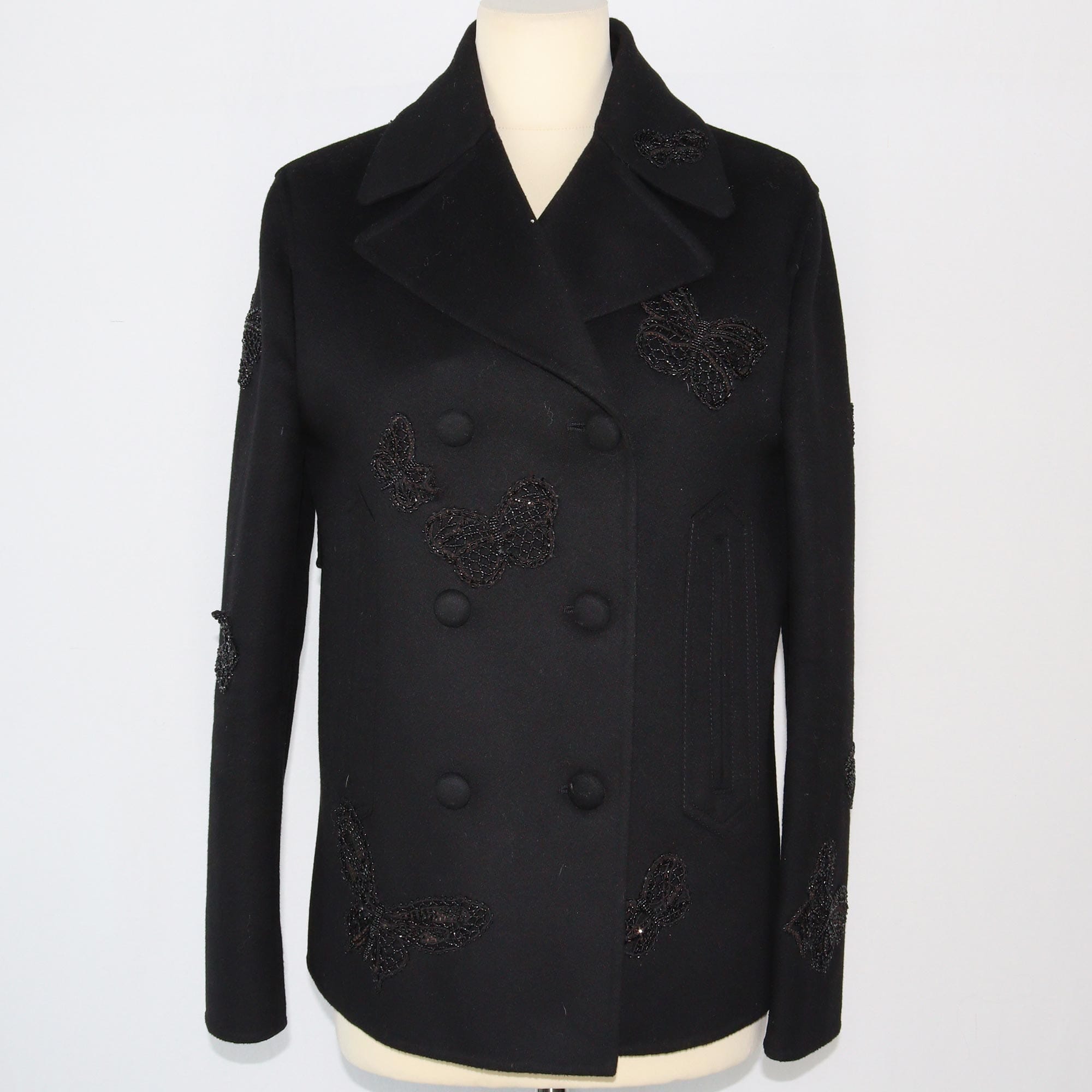Valentino Black Butterfly Double Breasted Jacket Clothing Valentino 