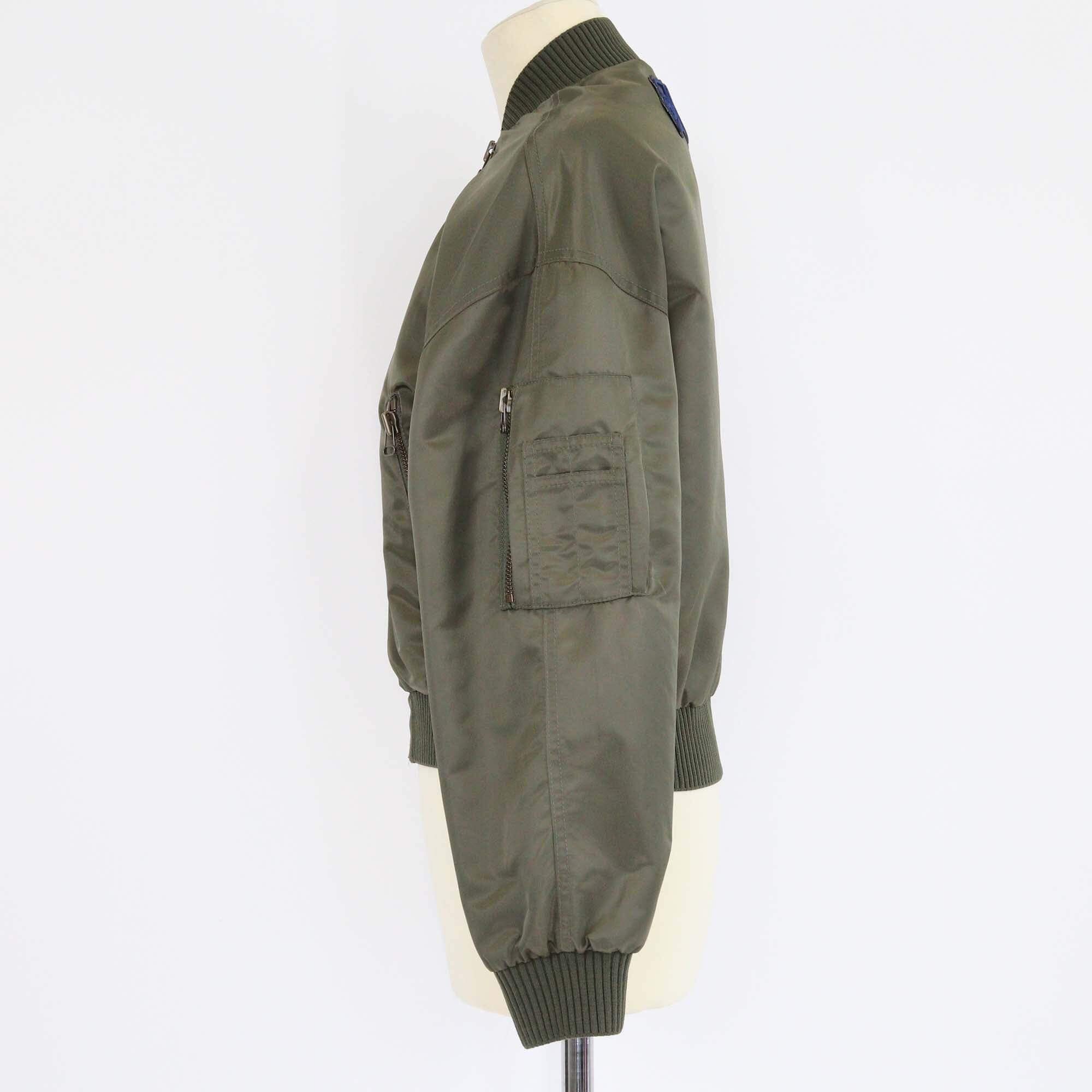 Kenzo Military Green Nylon Multi Pocket Bomber Jacket Womens Kenzo 