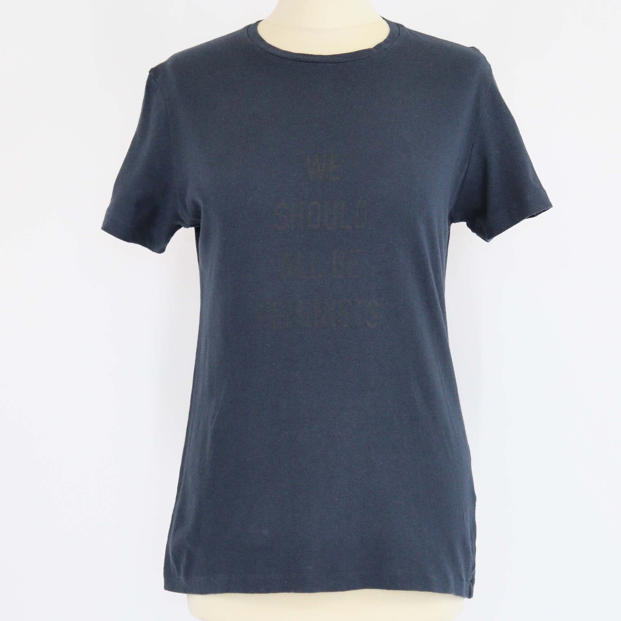 Christian Dior Navy Blue Cotton Feminist Print T-Shirt Womens Christian Dior 