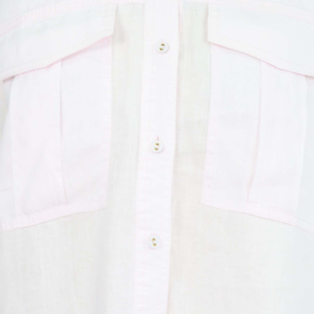 Aje Light Pink Linen Embroidered Neoma Pocket Long Sleeve Shirt