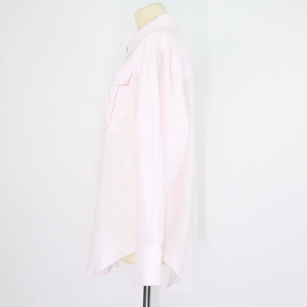 Aje Light Pink Linen Embroidered Neoma Pocket Long Sleeve Shirt