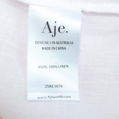 Aje Light Pink Linen Embroidered Neoma Pocket Long Sleeve Shirt
