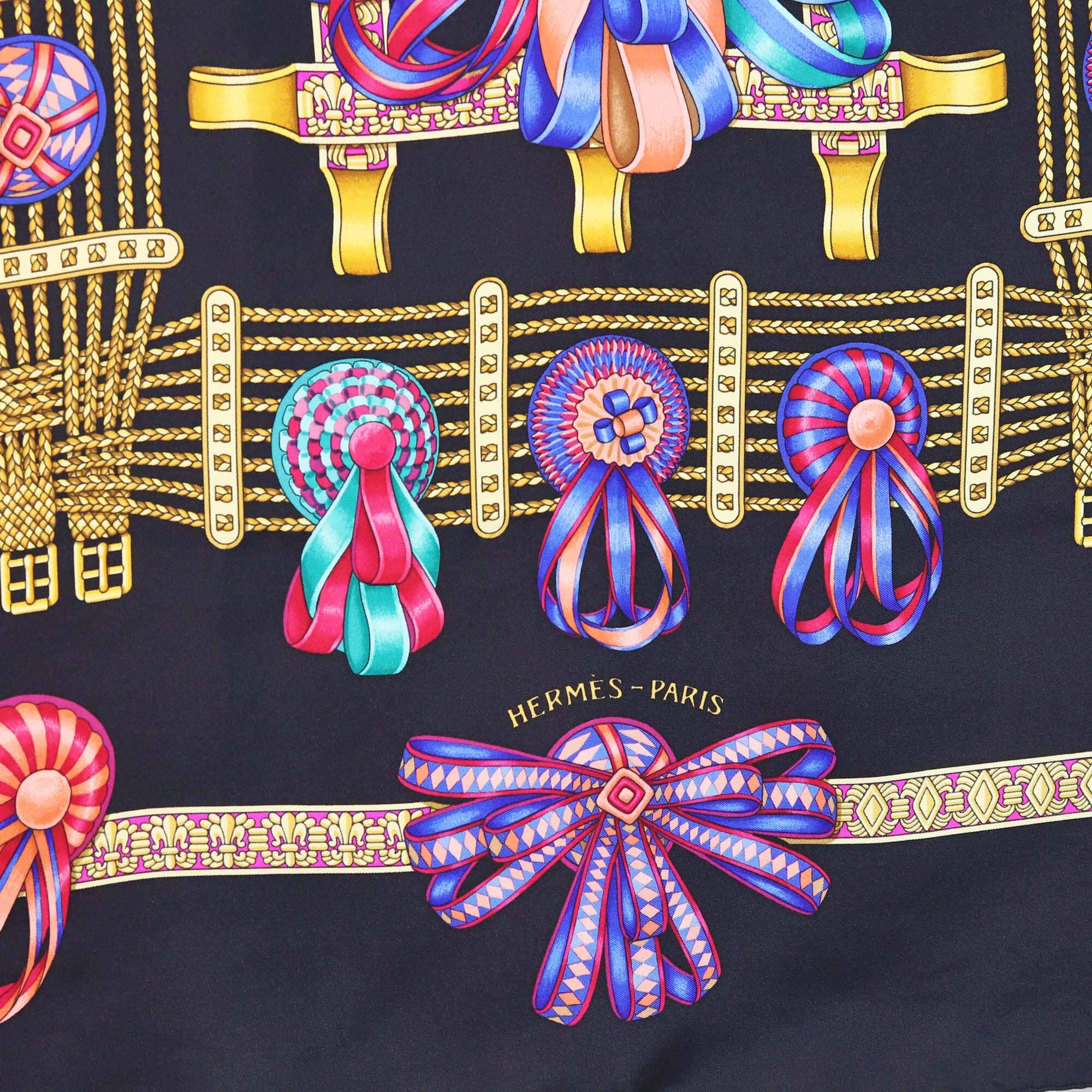 Hermes Les Rubans du Cheval Silk Scarf Womens Hermes 