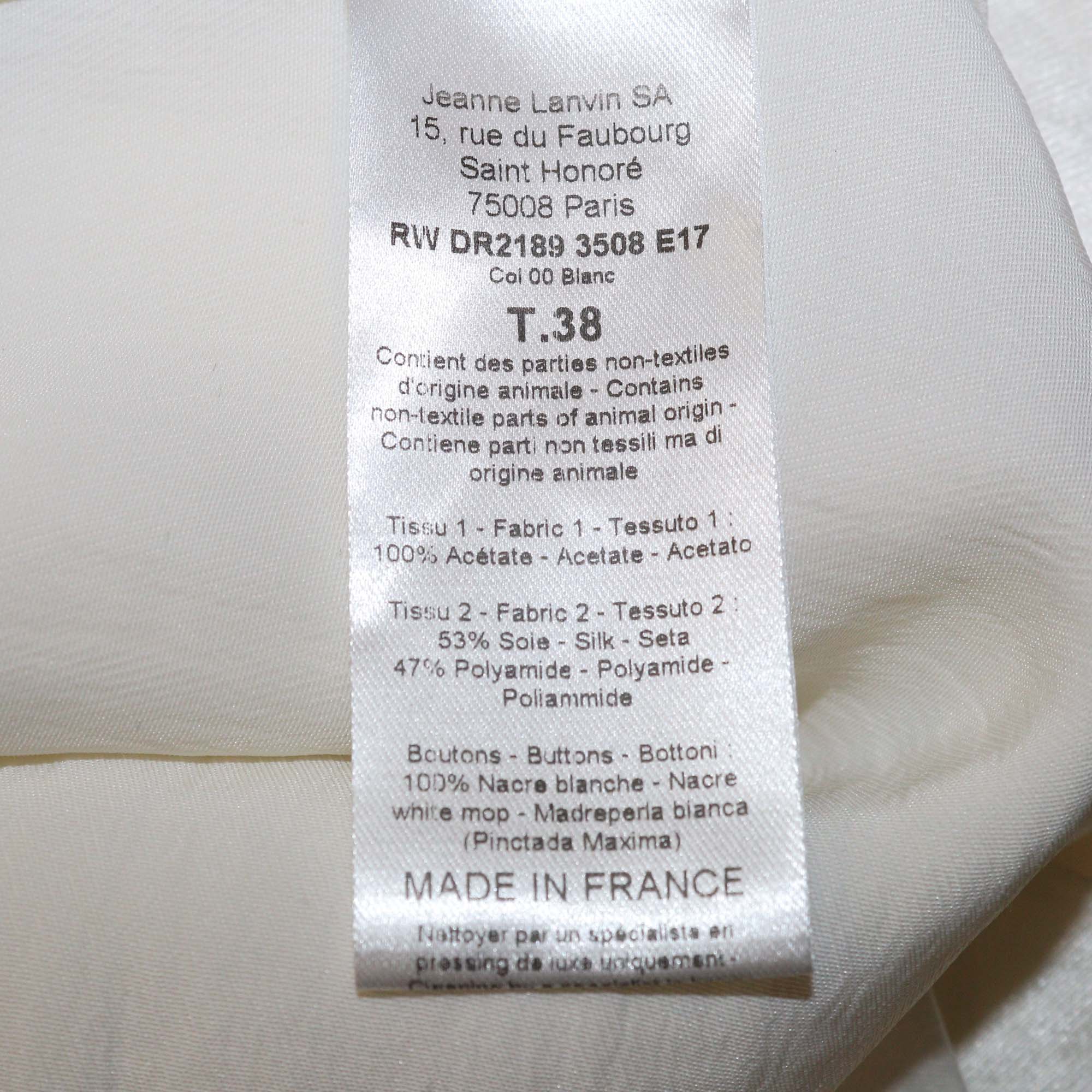 Lanvin Ivory Silk Satin Draped Crystal Detail Sleeveless Maxi Dress