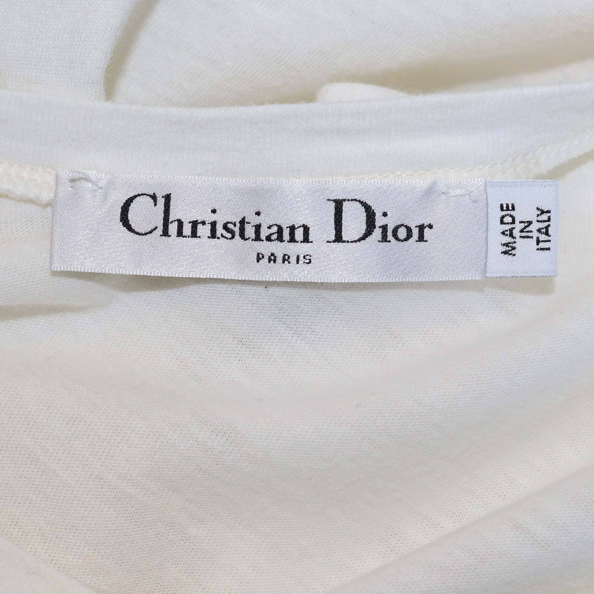 Christian Dior Off White Cotton Dio(r)evolution Print T-Shirt Womens Christian Dior 