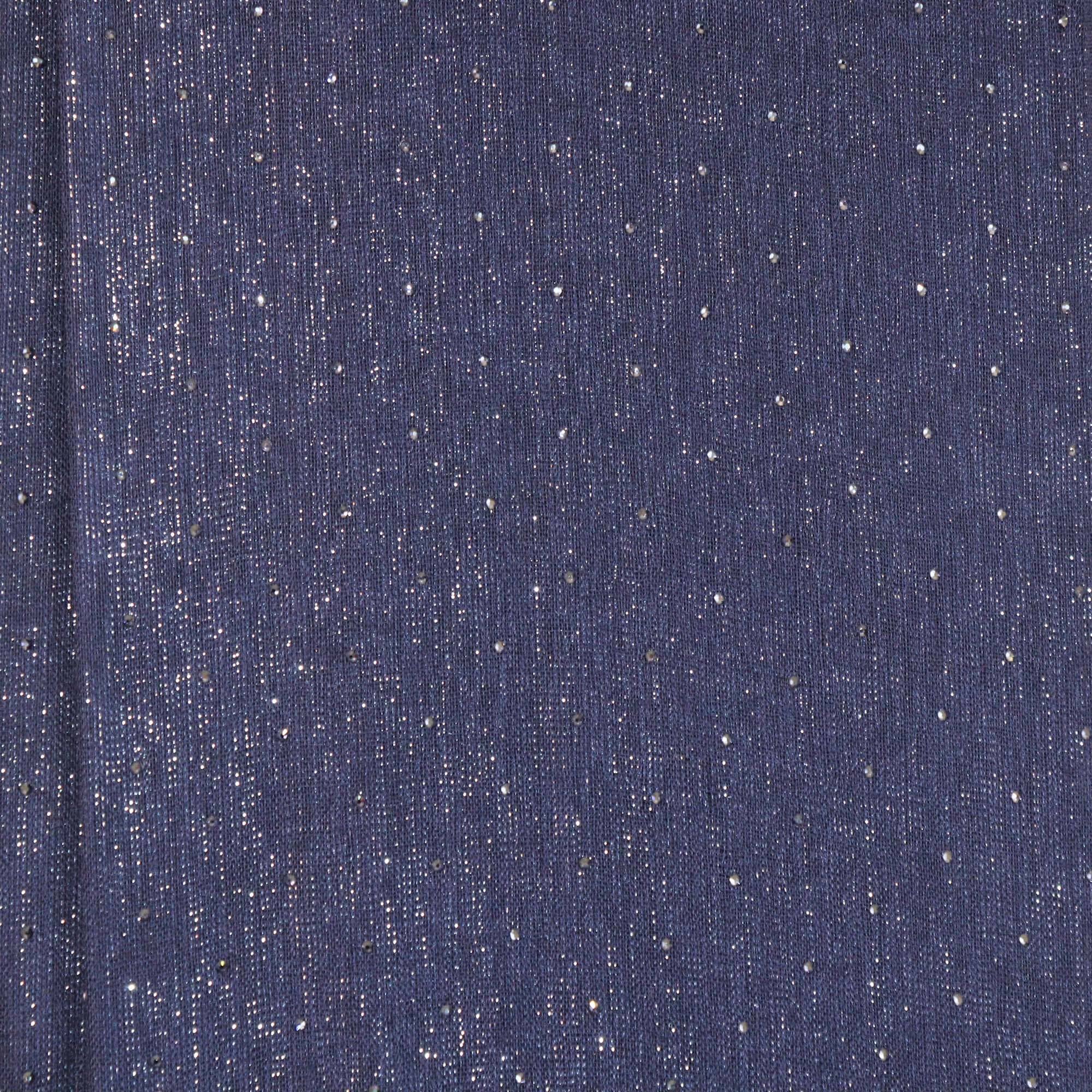 Loro Piana Navy Blue Crystal Embellished Rectangle Shawl Womens Loro Piana 