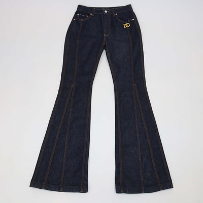 Dolce & Gabbana Dark Blue Denim Flared Pants