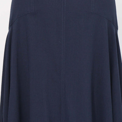 Loro Piana Deep Blue Wool Flavia Midi Skirt